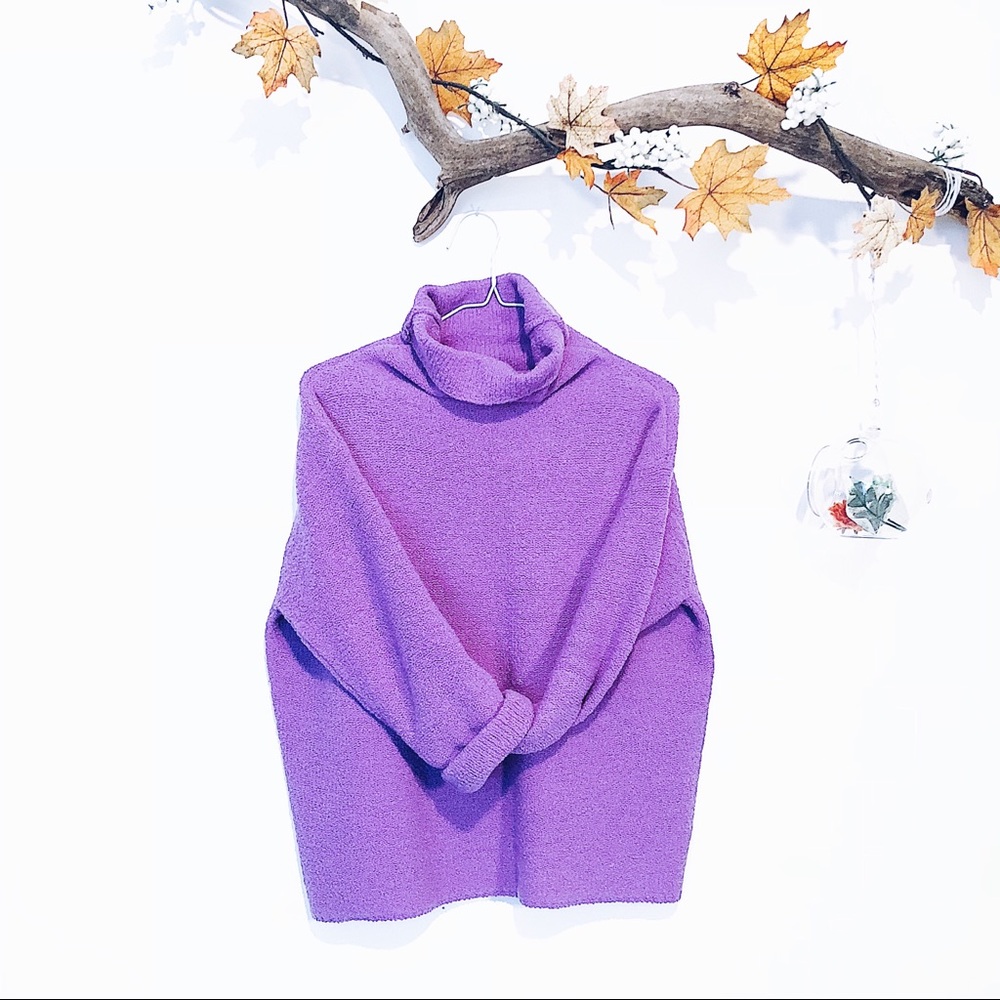 Eileen Fisher Purple Turtleneck Sweater
